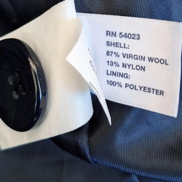 Gap Navy Wool Blend Cropped Coat Winter Warm Business Casual Aline Hip - Picture 6 of 7